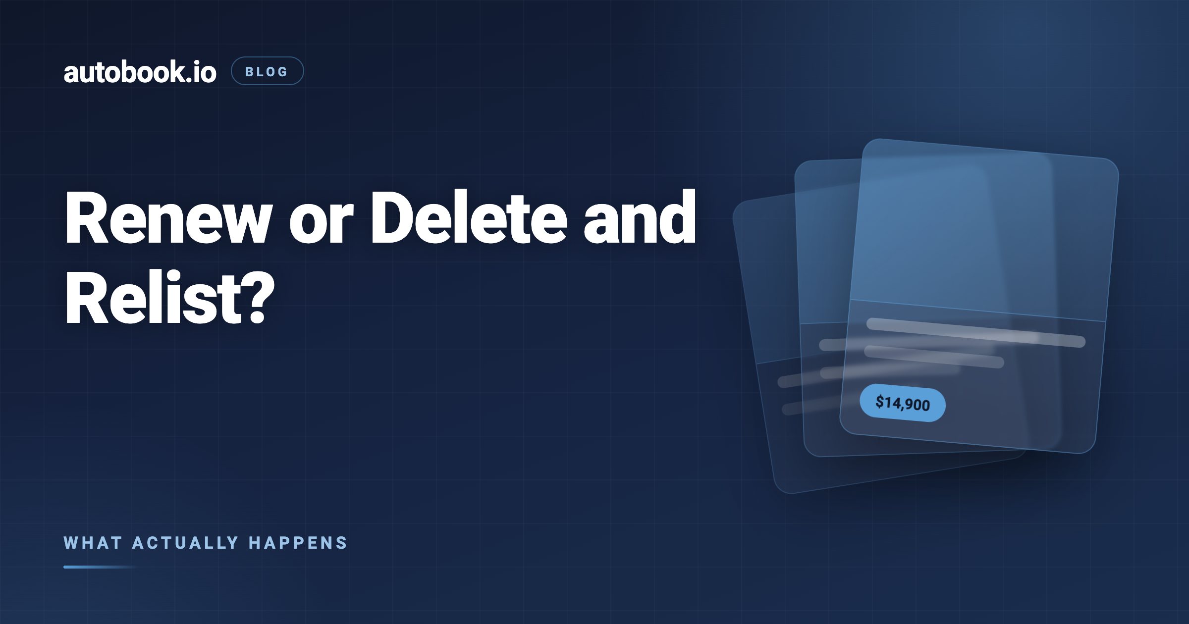 Renew or Delete and Relist? What Actually Happens to a Marketplace Car Listing